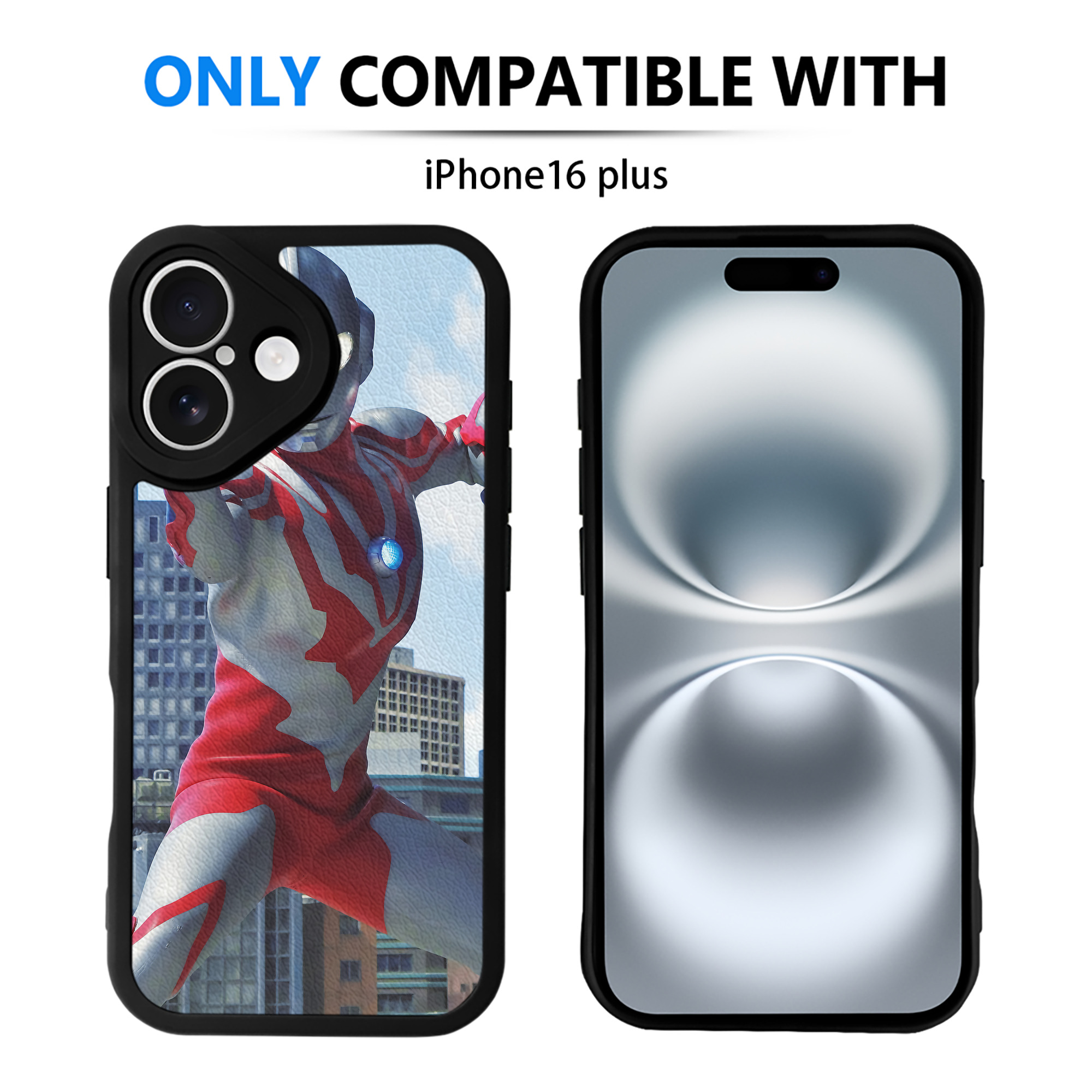 （画像用） ウルトラマン Ultraman 【iPhone 16シリーズ対応】シリコンスマホケース（レザー調） 材質：シリコン